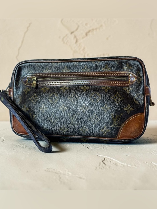 Louis Vuitton Handbags - Louis Vuitton Monogram Canvas Toiletry Wrist Pouch in Brown and Tan